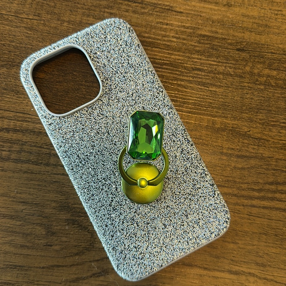 Swarovski Crystal iPhone 14 Pro case with Swarovski ring kickstand